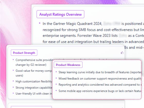 Reviews, ratings, and voice-of-customer signals